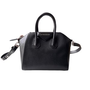 Givenchy Valentino Small Canvas Shopping Bag Black Natural
