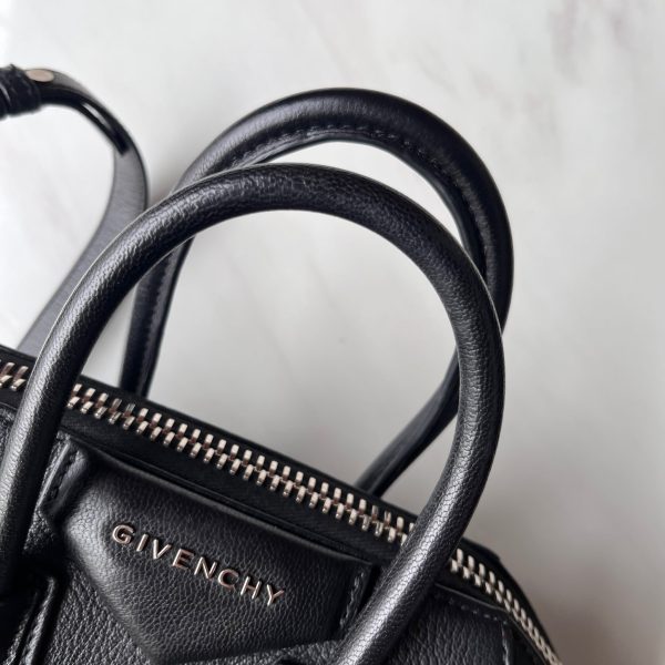 IMG 5478 Givenchy Antigona Mini Black Calf Leather Top Handle bag with Strap