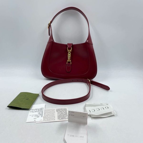 IMG 5500 Gucci Jackie 1961 Red Leather Bag Small with Adjustable Strap