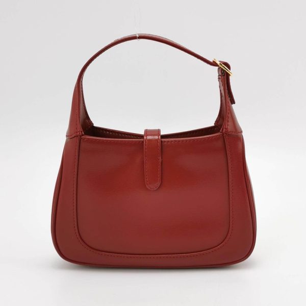 Burgundy Gucci Jackie 1961 Mini Burgundy Leather Bag Two Way Carry