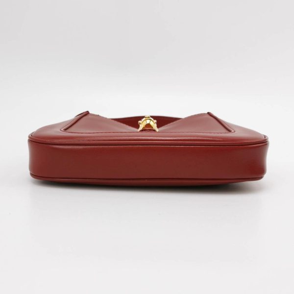 IMG 5545 Gucci Jackie 1961 Mini Burgundy Leather Bag Two Way Carry