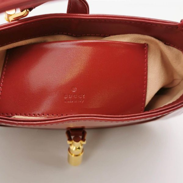 IMG 5547 Gucci Jackie 1961 Mini Burgundy Leather Bag Two Way Carry