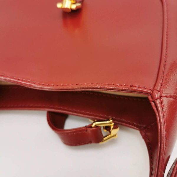 IMG 5549 Gucci Jackie 1961 Mini Burgundy Leather Bag Two Way Carry