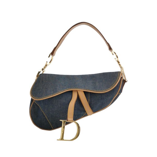 Dior Dior Saddle Vintage Navy Denim with Silk Lining and Leather Trim