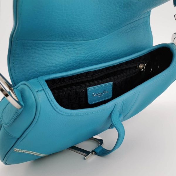 IMG 5578 Dior Saddle Vintage Leather Baby Blue with Silver Hardware