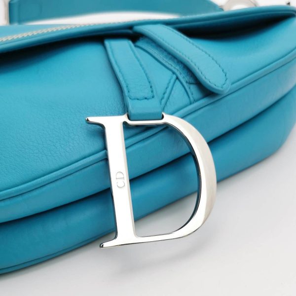 IMG 5580 Dior Saddle Vintage Leather Baby Blue with Silver Hardware