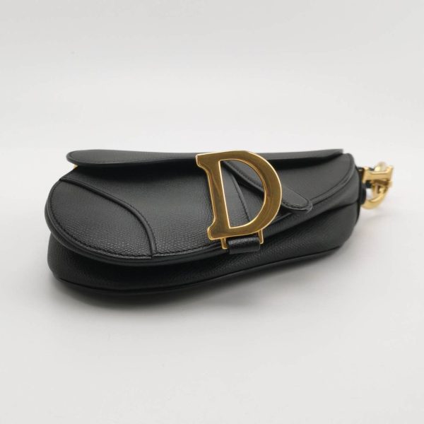 IMG 5644 Dior Saddle Mini Black Grained Leather with Gold Hardware