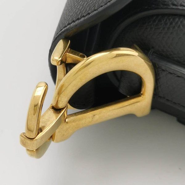 IMG 5648 Dior Saddle Mini Black Grained Leather with Gold Hardware