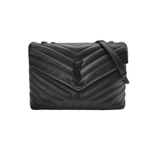 Saint Laurent Saint Laurent Medium So Black Calfskin Leather Bag with Black Hardware