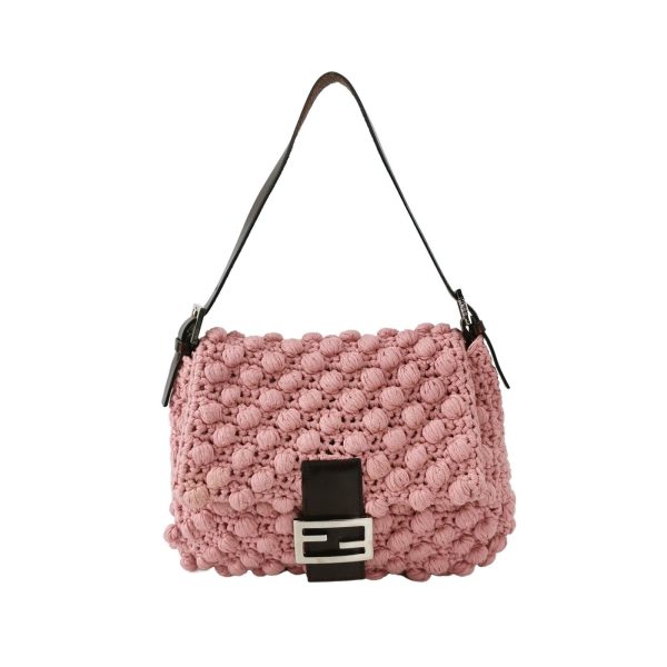 Fendi Fendi Mamma Baguette Bag Pink Crochet Shoulder Bag