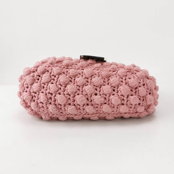 IMG 5879 Fendi Mamma Baguette Bag Pink Crochet Shoulder Bag