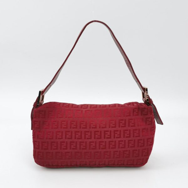 Red Fendi Baguette Red Zucchino Print Monogram