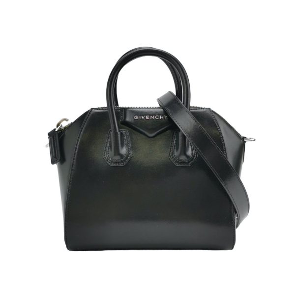 Givenchy Givenchy Antigona Mini Black Shiny Leather Top Handle bag with Strap