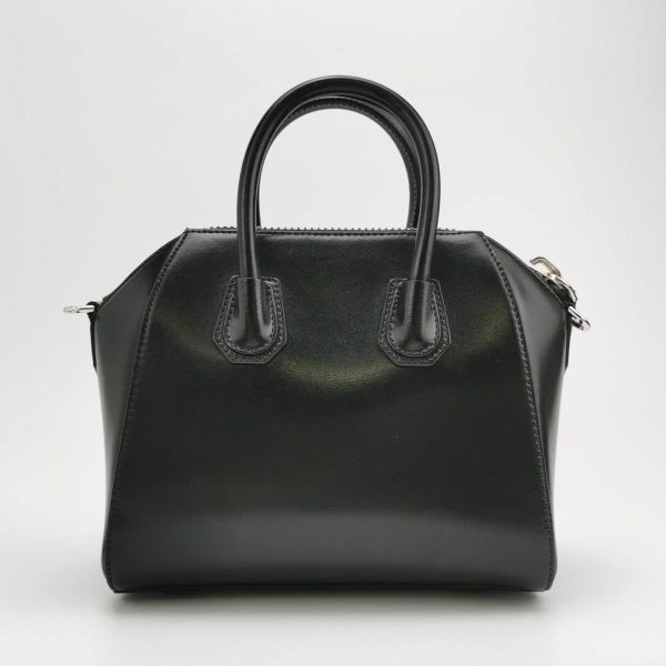 Black Givenchy Antigona Mini Black Shiny Leather Top Handle bag with Strap