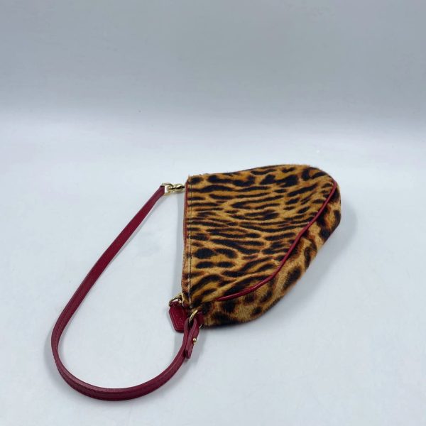 IMG 6079 Dior Saddle Vintage Classic Leopard Print Ponyhair Calfskin leather red strap zip opening