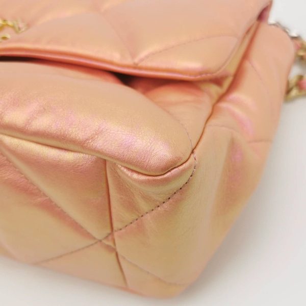 IMG 6309 Chanel 19 Bag Medium Iridescent Pink Crossbody Bag