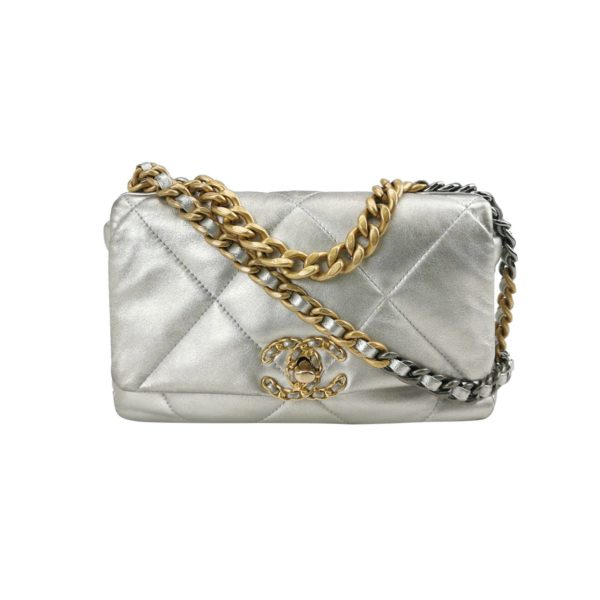 Chanel Chanel 19 Bag Small Silver Crossbody Bag