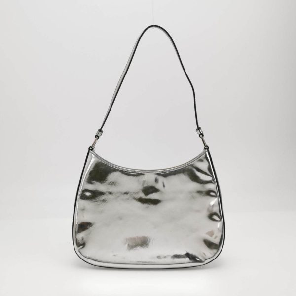 Silver Prada Cleo Silver leather shoulder bag