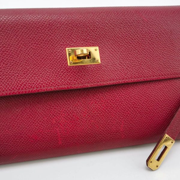 IMG 6503 Hermes Kelly Wallet Burgundy Gold Hardware