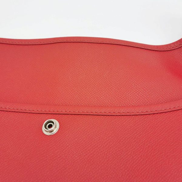 IMG 6628 Hermes Evelyne 33 Large Crossbody Bag Bright Red with Adjustable Strap