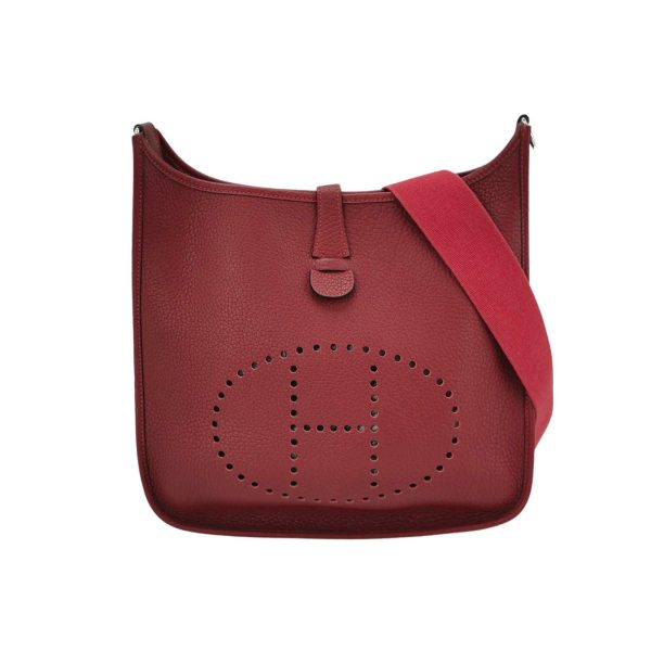 Hermes Hermes Evelyne 33 Large Crossbody Bag Burgundy with Strap