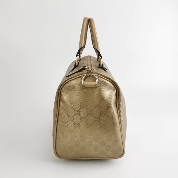 Cotton Gucci Joy Boston Bag Gold Top Handle Bag Gucci Monogram PU