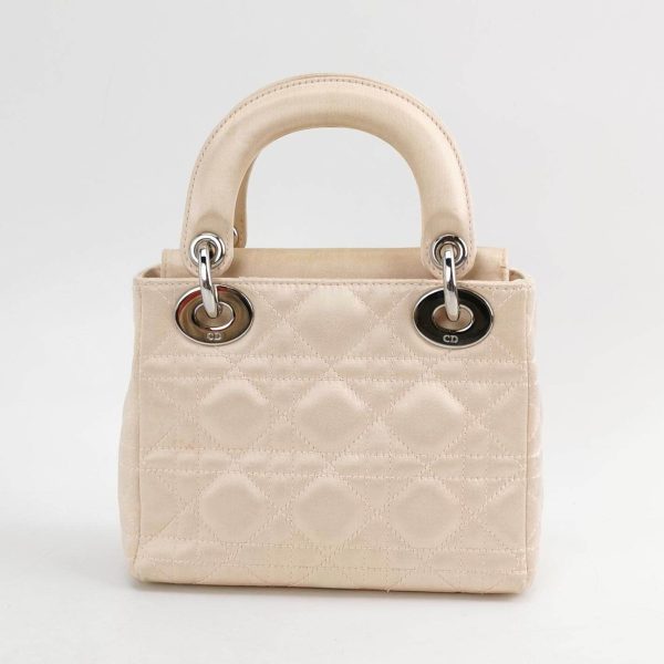 Pink Lady Dior Mini Beige Silk Handbag