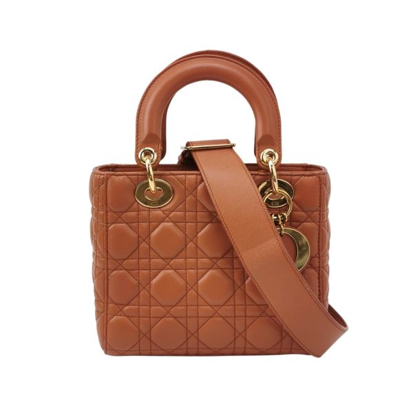 Dior Lady Dior Small My Abcdior Orange Lambskin Cannage Leather