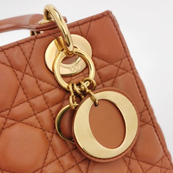 IMG 6856 Lady Dior Small My Abcdior Orange Lambskin Cannage Leather