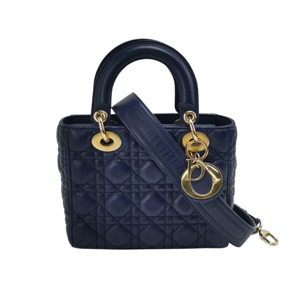 Dior Lady Dior Small My Abcdior Navy Lambskin Cannage Leather