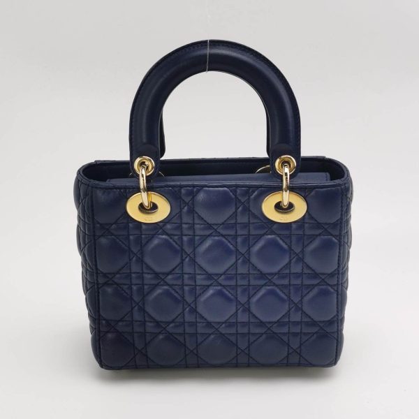 Navy Lady Dior Small My Abcdior Navy Lambskin Cannage Leather