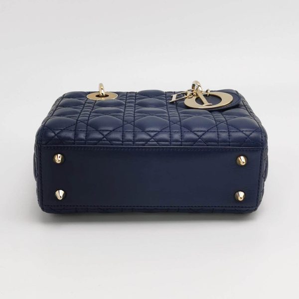 IMG 6880 Lady Dior Small My Abcdior Navy Lambskin Cannage Leather