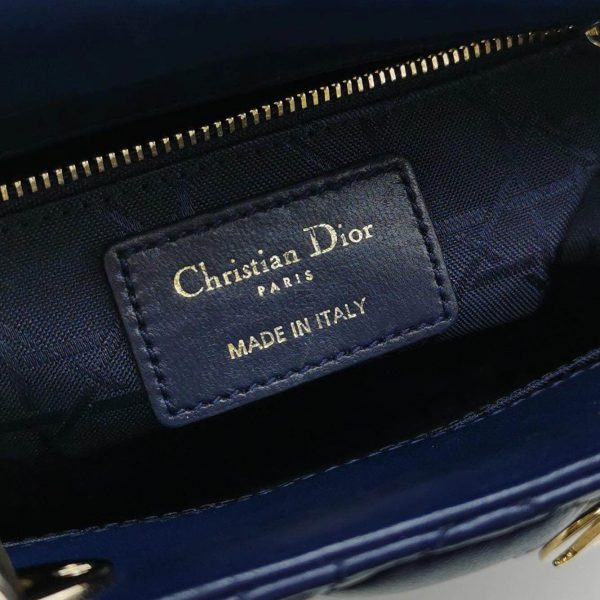 IMG 6882 Lady Dior Small My Abcdior Navy Lambskin Cannage Leather