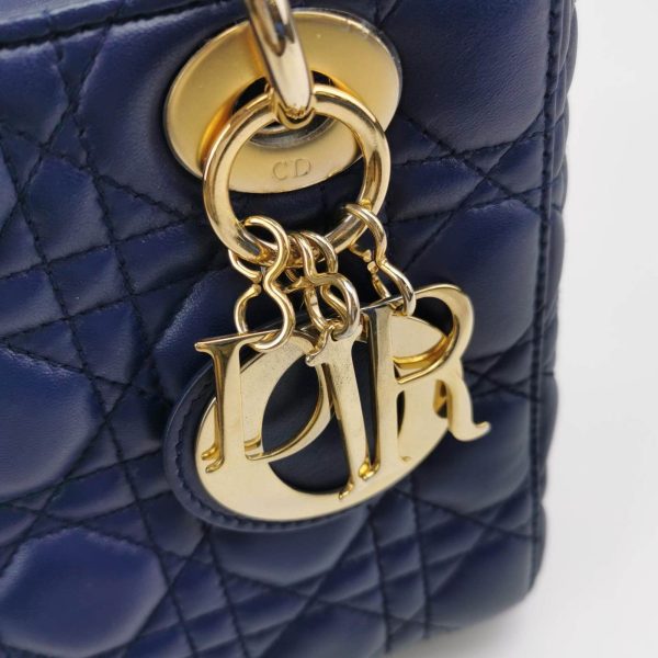 IMG 6883 Lady Dior Small My Abcdior Navy Lambskin Cannage Leather