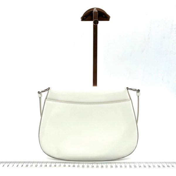 nan Prada Cleo Flap White Leather Shoulder bag