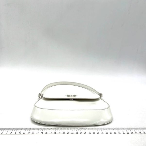 White Prada Cleo Flap White Leather Shoulder bag