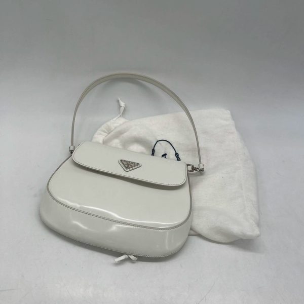 IMG 6937 1 Prada Cleo Flap White Leather Shoulder bag