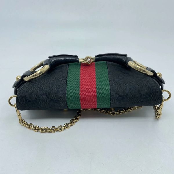 IMG 7011 Gucci Horsebit 1955 Chain Cloth Black Gucci Monogram with Iconic Gucci Strip