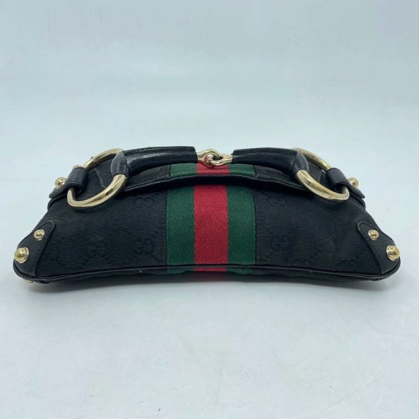 IMG 7012 Gucci Horsebit 1955 Chain Cloth Black Gucci Monogram with Iconic Gucci Strip