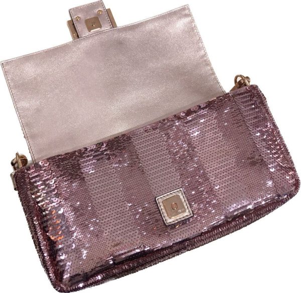 Pink Fendi Baguette Pink Glitter sequins Never Worn