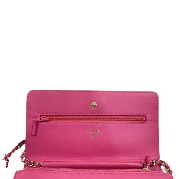 IMG 8740 Chanel Wallet On Chains WOC Classic Pink Camelia Flower Embossed