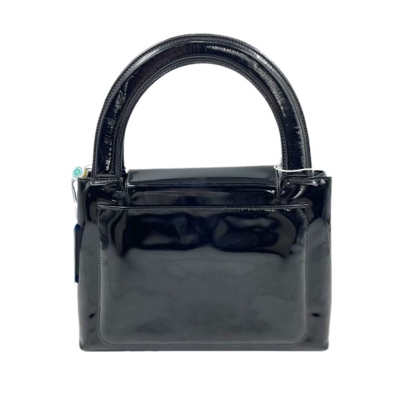 Patent leather Chanel Kelly Vintage Top Handle Black Patent Leather with Gold Hardware Medium Size