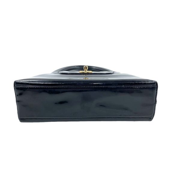 IMG 9741 Chanel Kelly Vintage Top Handle Black Patent Leather with Gold Hardware Medium Size