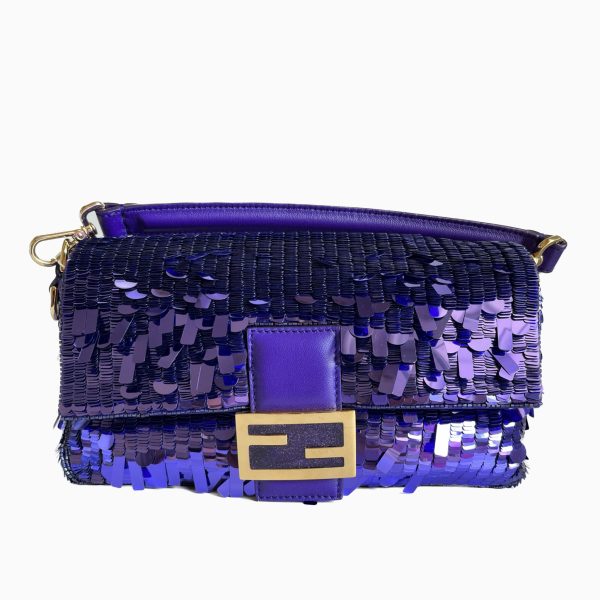 Fendi Fendi Baguette Purple Glitter Sequins Sex and City