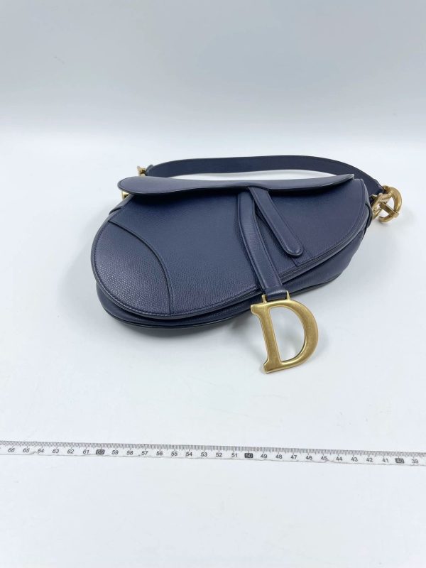 Navy Dior Saddle Blue Medium Grained Leather Handbag Only