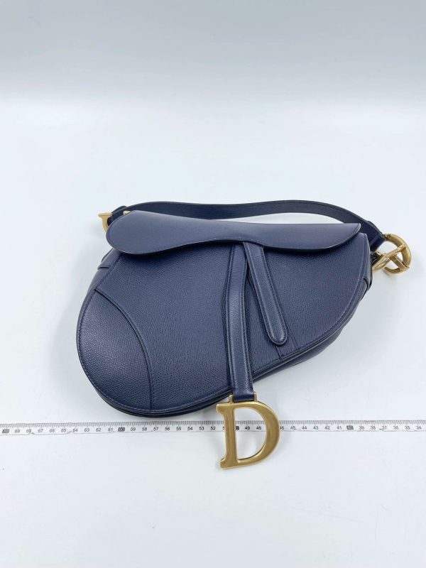 Saddle Dior Saddle Blue Medium Grained Leather Handbag Only