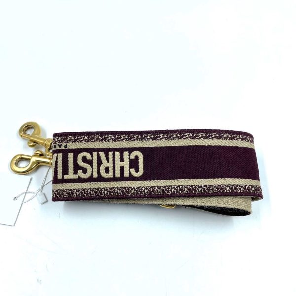 Dior Dior Saddle Strap maroon canvas with Dior Logo