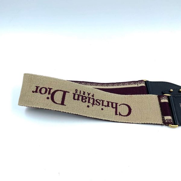 Cotton Dior Saddle Strap maroon canvas with Dior Logo