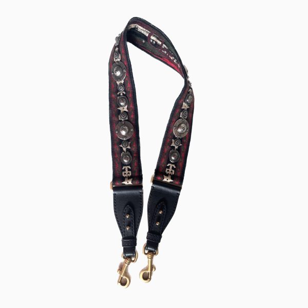 image 6d30da77 b488 4d5c a5dd 912150950cfc Dior Saddle Strap maroon canvas with Dior Logo and Metal