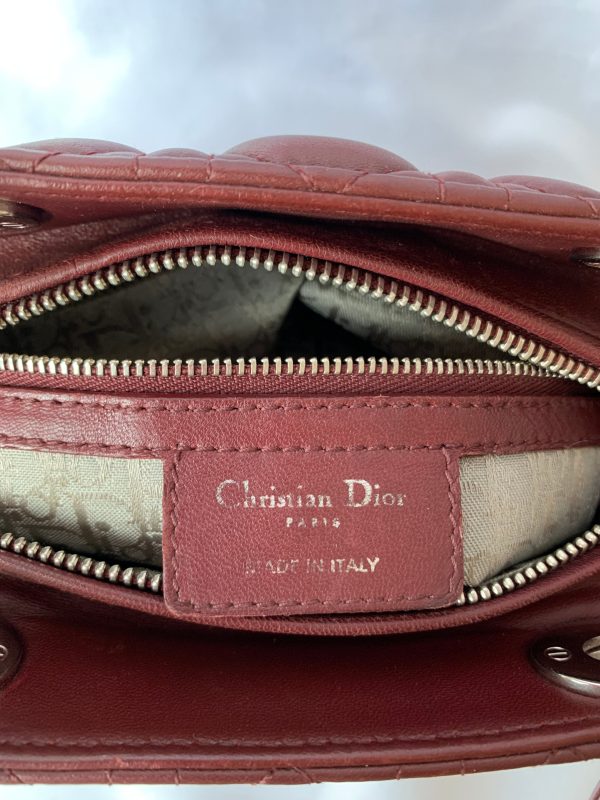 image 79d16043 74d4 40d7 8451 386f2e2a85db Lady Dior Medium Burgundy Cannage Lambskin Leather with strap